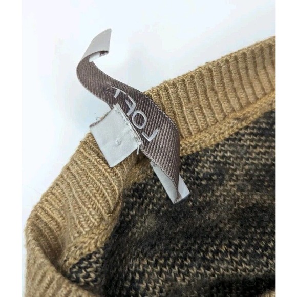 Loft Wool Blend Leopard Animal Print Long Sleeve Sweater Dress Size L - Picture 8 of 10